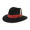 Tuluminati Hats | ATZIN | Sombrero Hecho A Mano Gamuza Detalles Bordados Tiras Piel Roja Naipe Quemado Pluma Gallina Guinea Unisex Hombre Mujer Tulum Mexico Playa Pueblo Magico Moda Elegante Verano Fiesta Diseñador Cowboy Estilo Unico Edicion Limitada Artesanal Mexicana.