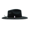Tuluminati Hats ACUARIO Sombrero Hecho A Mano Lana Plana Detalles Bordados Metalicos Gamuza Cuarzo Blanco Unisex Hombre Mujer Tulum Mexico Playa Pueblo Magico Moda Elegante Verano Fiesta Diseñador Cowboy Estilo Unico Edicion Limitada Artesanal Mexicana.