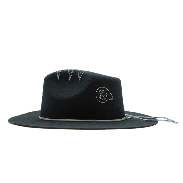 Tuluminati Hats | ARIES | Sombrero Hecho A Mano Lana Plana Detalles Bordados Unicos Cuarzo Blanco Unisex Hombre Mujer Tulum Mexico Playa Pueblo Magico Moda Elegante Verano Fiesta Diseñador Cowboy Estilo Unico Edicion Limitada Artesanal Mexicana.