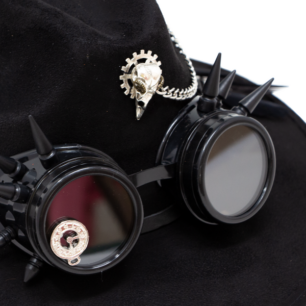 Tuluminati Hats | BURNING MAN | Sombrero Hecho A Mano Lana Googles Plumas Faisan Avestruz Aplicacion Buhos Color Oro Plata Pines Cadena Detalles Bordados Gamuza Unisex Hombre Mujer Tulum Mexico Playa Pueblo Magico Moda Elegante Verano Fiesta Diseñador Cowboy Estilo Unico Edicion Limitada Outfit Artesanal Mexicana Bohemio Alta Calidad.