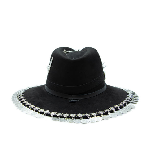 Tuluminati Hats | BURNING MAN | Sombrero Hecho A Mano Lana Googles Plumas Faisan Avestruz Aplicacion Buhos Color Oro Plata Cadena Plumas Negras Detalles Bordados Unisex Hombre Mujer Tulum Mexico Playa Pueblo Magico Moda Elegante Verano Fiesta Diseñador Cowboy Estilo Unico Edicion Limitada Outfit Artesanal Mexicana Bohemio Alta Calidad.