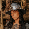 Tuluminati Hats | CHAAC | Sombrero Hecho A Mano Gamuza Aplicacion Monedas Plateadas Color Negro Gris Detalles Bordados Metalicos Unisex Hombre Mujer Tulum Mexico Playa Pueblo Magico Moda Elegante Verano Fiesta Diseñador Cowboy Estilo Unico Edicion Limitada Outfit Artesanal Mexicana Bohemio Alta Calidad.