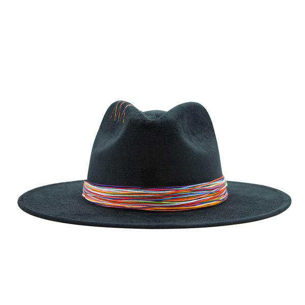 Tuluminati Hats | CHÉEL | Sombrero Hecho A Mano Gamuza Color Negro Gris Camello Detalles Bordados Tiras Rusticas Aplicacion Turquesas Redondas Unisex Hombre Mujer Tulum Mexico Playa Pueblo Magico Moda Elegante Verano Fiesta Diseñador Cowboy Estilo Unico Edicion Limitada Outfit Artesanal Mexicana Bohemio Alta Calidad.
