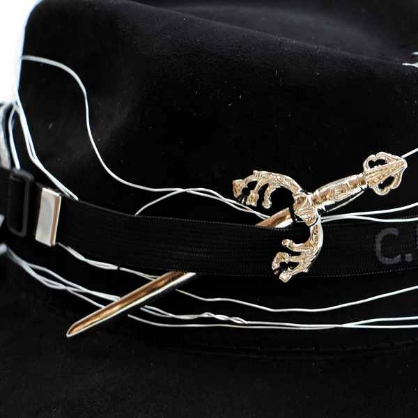 Tuluminati Hats | GALACTICO | Sombrero Hecho A Mano Gamuza Detalles Bordados Aplicacion Alambre Espada Reloj Googles Unisex Hombre Mujer Tulum Mexico Playa Pueblo Magico Moda Elegante Verano Fiesta Diseñador Cowboy Estilo Unico Edicion Limitada Outfit Artesanal Mexicana Bohemio Alta Calidad.