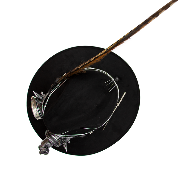 Tuluminati Hats | GALACTICO | Sombrero Hecho A Mano Gamuza Detalles Bordados Aplicacion Alambre Espada Reloj Googles Unisex Hombre Mujer Tulum Mexico Playa Pueblo Magico Moda Elegante Verano Fiesta Diseñador Cowboy Estilo Unico Edicion Limitada Outfit Artesanal Mexicana Bohemio Alta Calidad.