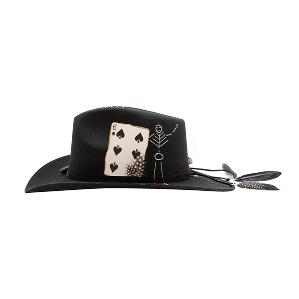 Tuluminati Hats | CAZARIN | Sombrero Hecho A Mano Lana Aplicacion Naipe Quemado Detalles Bordados UnicosCola Decorada Plumas Unisex Hombre Mujer Tulum Mexico Playa Pueblo Magico Moda Elegante Verano Fiesta Diseñador Cowboy Estilo Unico Edicion Limitada Outfit Artesanal Mexicana Bohemio Alta Calidad.