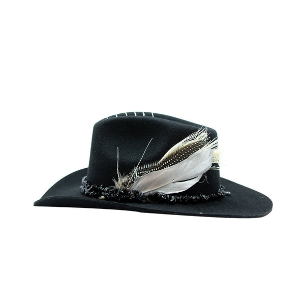 Tuluminati Hats | AMANKAYA II | Sombrero Hecho A Mano Lana Collares Hilo Cuarzo Detalles Bordados Plumas Pavo Real Unisex Hombre Mujer Tulum Mexico Playa Pueblo Magico Moda Elegante Verano Fiesta Diseñador Cowboy Estilo Unico Edicion Limitada Artesanal Mexicana.