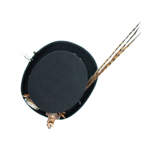 Tuluminati Hats | BURNING MAN BOMBIN | Sombrero Hecho A Mano Lana Googles Plumas Faisan Engranes Flechas Relojes Alas Color Bronce Detalles Bordados Unisex Hombre Mujer Tulum Mexico Playa Pueblo Magico Moda Elegante Verano Fiesta Diseñador Cowboy Estilo Unico Edicion Limitada Outfit Artesanal Mexicana Bohemio Alta Calidad.