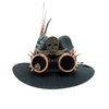 Tuluminati Hats | BURNING MAN | Sombrero Hecho A Mano Lana Googles Plumas Faisan Avestruz Aplicacion Buhos Color Oro Plata Pines Cadena Detalles Bordados Gamuza Unisex Hombre Mujer Tulum Mexico Playa Pueblo Magico Moda Elegante Verano Fiesta Diseñador Cowboy Estilo Unico Edicion Limitada Outfit Artesanal Mexicana Bohemio Alta Calidad.