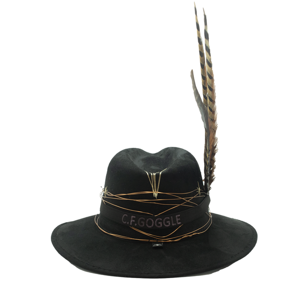 Tuluminati Hats | BURNING MAN | Sombrero Hecho A Mano Lana Googles Plumas Faisan Avestruz Aplicacion Buhos Color Oro Plata Cadena Plumas Negras Detalles Bordados Unisex Hombre Mujer Tulum Mexico Playa Pueblo Magico Moda Elegante Verano Fiesta Diseñador Cowboy Estilo Unico Edicion Limitada Outfit Artesanal Mexicana Bohemio Alta Calidad.