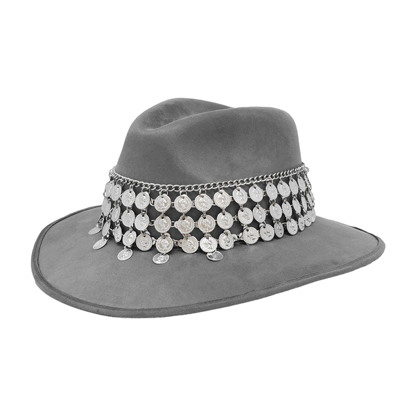 Tuluminati Hats | CHAAC | Sombrero Hecho A Mano Gamuza Aplicacion Monedas Plateadas Color Negro Gris Detalles Bordados Metalicos Unisex Hombre Mujer Tulum Mexico Playa Pueblo Magico Moda Elegante Verano Fiesta Diseñador Cowboy Estilo Unico Edicion Limitada Outfit Artesanal Mexicana Bohemio Alta Calidad.