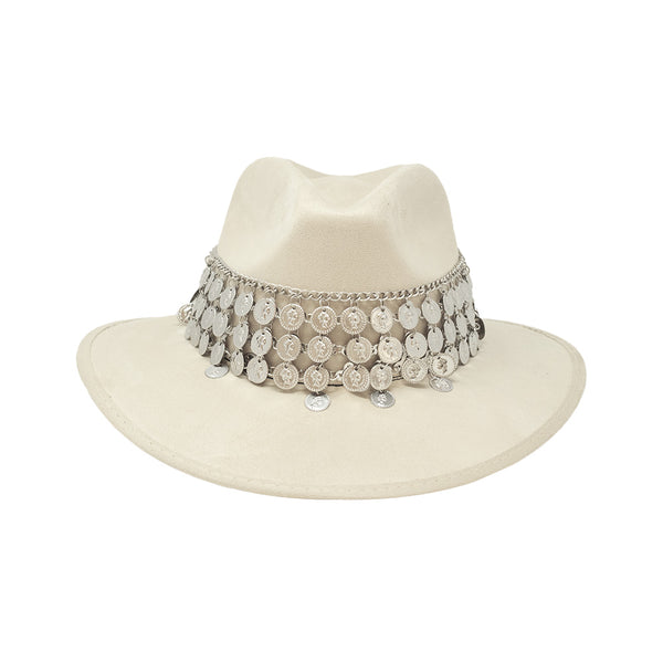 Tuluminati Hats | CHAAC | Sombrero Hecho A Mano Gamuza Aplicacion Monedas Plateadas Color Negro Gris Detalles Bordados Metalicos Unisex Hombre Mujer Tulum Mexico Playa Pueblo Magico Moda Elegante Verano Fiesta Diseñador Cowboy Estilo Unico Edicion Limitada Outfit Artesanal Mexicana Bohemio Alta Calidad.