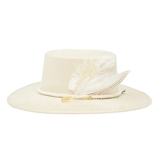 Tuluminati Hats | CHIKIN II | Sombrero Hecho A Mano Lana Blanco con Cuerda Algodon Toques Bordados Plumas Blancas Pavo Real Avestruz Ganso Faisan Plateado Pin Dorado Detalles Bordados Chaquira Huichol Unisex Hombre Mujer Tulum Mexico Playa Pueblo Magico Moda Elegante Verano Fiesta Diseñador Cowboy Estilo Unico Edicion Limitada Outfit Artesanal Mexicana Bohemio Alta Calidad.