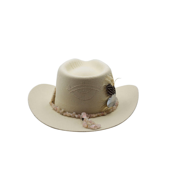 Tuluminati Hats | EDICIÓN LIMITADA VIII | Sombrero Hecho A Mano Lana Plana Piedras Plumas Detalles Bordados Unisex Hombre Mujer Tulum Mexico Playa Pueblo Magico Moda Elegante Verano Fiesta Diseñador Cowboy Estilo Unico Edicion Limitada Artesanal Mexicana.