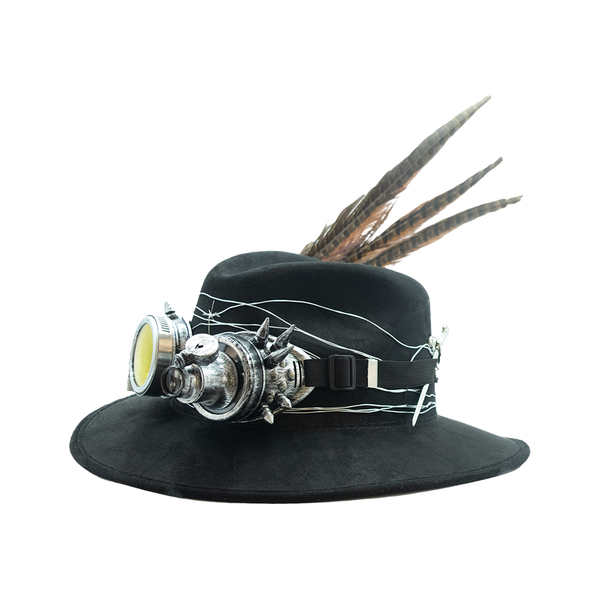 Tuluminati Hats | GALACTICO | Sombrero Hecho A Mano Gamuza Detalles Bordados Aplicacion Alambre Espada Reloj Googles Unisex Hombre Mujer Tulum Mexico Playa Pueblo Magico Moda Elegante Verano Fiesta Diseñador Cowboy Estilo Unico Edicion Limitada Outfit Artesanal Mexicana Bohemio Alta Calidad.