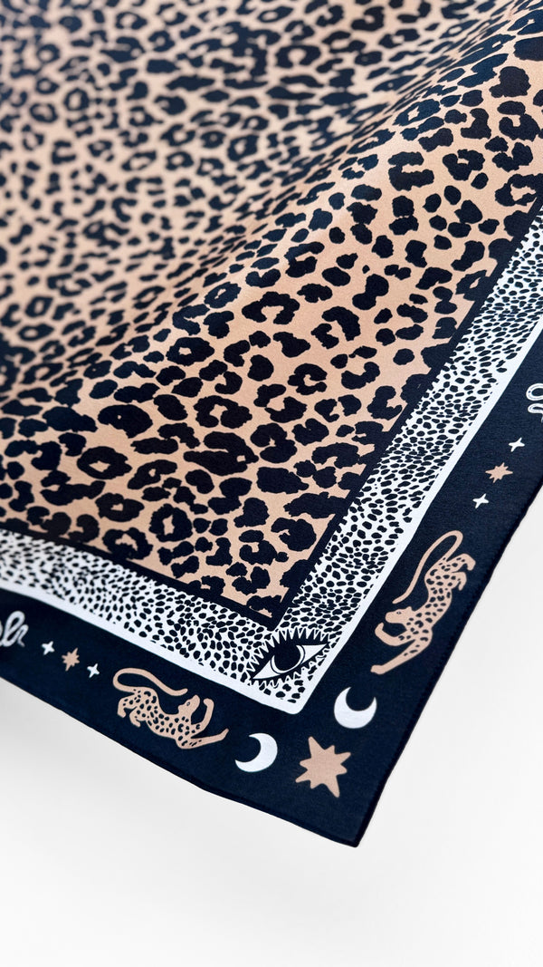 Jaguar Animal Print Silk Scarf