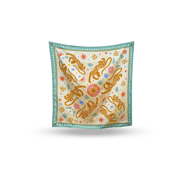 Jaguar GOLD Silk Scarf