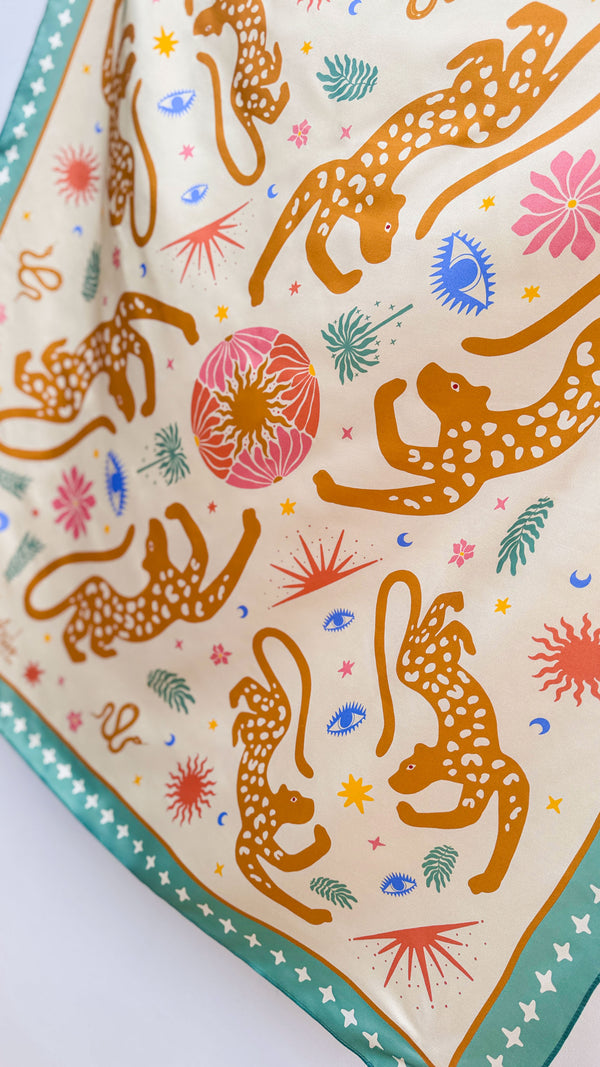 Jaguar GOLD Silk Scarf