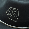 Tuluminati Hats ACUARIO Sombrero Hecho A Mano Lana Plana Detalles Bordados Metalicos Gamuza Cuarzo Blanco Unisex Hombre Mujer Tulum Mexico Playa Pueblo Magico Moda Elegante Verano Fiesta Diseñador Cowboy Estilo Unico Edicion Limitada Artesanal Mexicana.