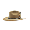Tuluminati Hats | AKUMAL II | Sombrero Hecho A Mano Lana Plana Detalles Bordados Metalicos Gamuza Unisex Hombre Mujer Tulum Mexico Playa Pueblo Magico Moda Elegante Verano Fiesta Diseñador Cowboy Estilo Unico Edicion Limitada Artesanal Mexicana.