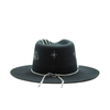 Tuluminati Hats | ARIES | Sombrero Hecho A Mano Lana Plana Detalles Bordados Unicos Cuarzo Blanco Unisex Hombre Mujer Tulum Mexico Playa Pueblo Magico Moda Elegante Verano Fiesta Diseñador Cowboy Estilo Unico Edicion Limitada Artesanal Mexicana.