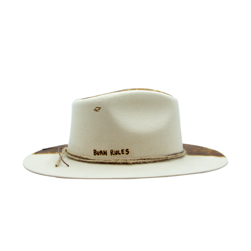 Tuluminati Hats | BALAM | Sombrero Artesanal Unico Hecho A Mano Lana Plana Quemada Detalles Hilo Encerado Yute Bordados Unisex Hombre Mujer Tulum Mexico Playa Pueblo Magico Moda Elegante Verano Fiesta Diseñador Cowboy Estilo Unico Edicion Limitada Artesanal Mexicana.