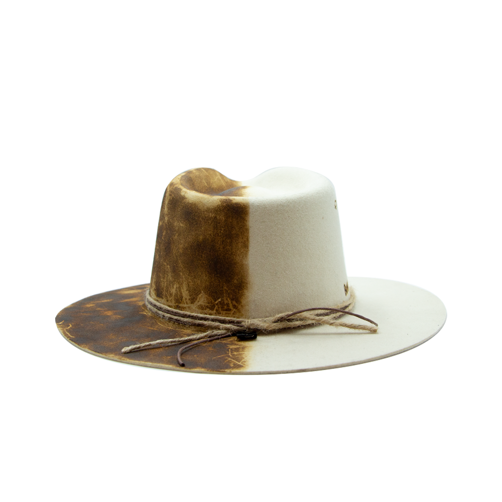 Tuluminati Hats | BALAM | Sombrero Artesanal Unico Hecho A Mano Lana Plana Quemada Detalles Hilo Encerado Yute Bordados Unisex Hombre Mujer Tulum Mexico Playa Pueblo Magico Moda Elegante Verano Fiesta Diseñador Cowboy Estilo Unico Edicion Limitada Artesanal Mexicana.