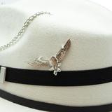 Tuluminati Hats | BURNING MAN | Sombrero Hecho A Mano Lana Googles Plumas Faisan Avestruz Aplicacion Buhos Color Oro Plata Cadena Plumas Negras Detalles Bordados Unisex Hombre Mujer Tulum Mexico Playa Pueblo Magico Moda Elegante Verano Fiesta Diseñador Cowboy Estilo Unico Edicion Limitada Outfit Artesanal Mexicana Bohemio Alta Calidad.