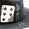 Tuluminati Hats | CAZARIN | Sombrero Hecho A Mano Lana Aplicacion Naipe Quemado Detalles Bordados UnicosCola Decorada Plumas Unisex Hombre Mujer Tulum Mexico Playa Pueblo Magico Moda Elegante Verano Fiesta Diseñador Cowboy Estilo Unico Edicion Limitada Outfit Artesanal Mexicana Bohemio Alta Calidad.