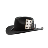 Tuluminati Hats | CAZARIN | Sombrero Hecho A Mano Lana Aplicacion Naipe Quemado Detalles Bordados Unicos  Cola Decorada Plumas Unisex Hombre Mujer Tulum Mexico Playa Pueblo Magico Moda Elegante Verano Fiesta Diseñador Cowboy Estilo Unico Edicion Limitada Outfit Artesanal Mexicana Bohemio Alta Calidad.