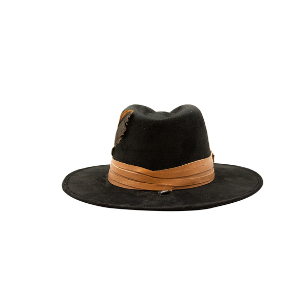 Tuluminati Hats AHAU Sombrero de Gamuza Hecho a Mano Unisex Pluma al Costado Piel Hombre Mujer Tulum Mexico Playa Pueblo Magico Moda Elegante Verano Fiesta Diseñador Cowboy Estilo Unico Edicion Limitada Artesanal Mexicana.