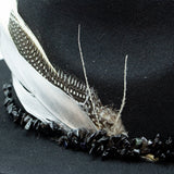 Tuluminati Hats | AMANKAYA II | Sombrero Hecho A Mano Lana Collares Hilo Cuarzo Detalles Bordados Plumas Pavo Real Unisex Hombre Mujer Tulum Mexico Playa Pueblo Magico Moda Elegante Verano Fiesta Diseñador Cowboy Estilo Unico Edicion Limitada Artesanal Mexicana.