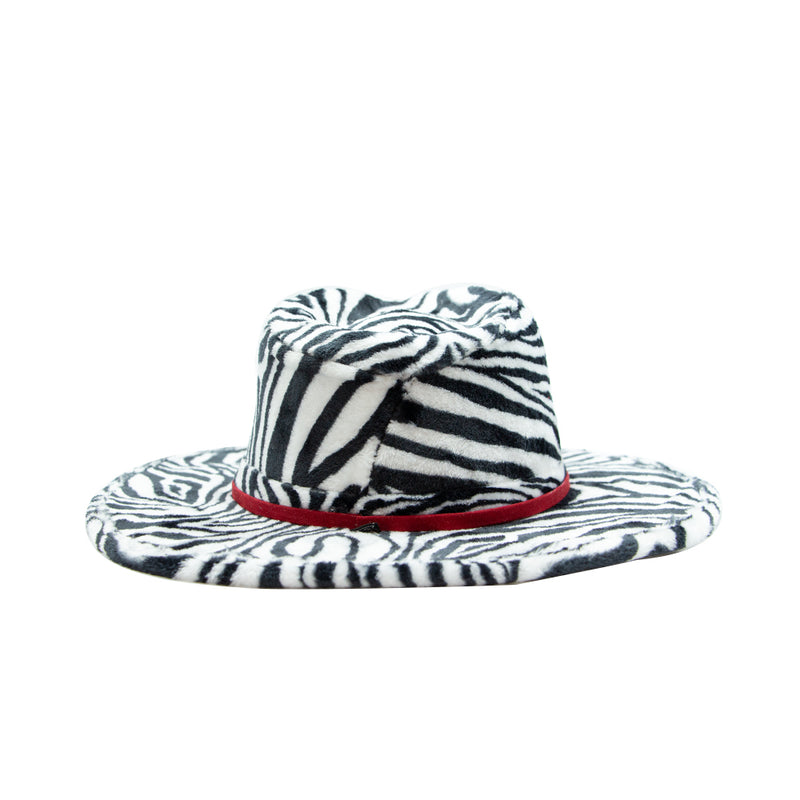 Tuluminati Hats | CEBRA | Sombrero Hecho A Mano de Peluche con Tira de Terciopelo Rojo Detalles Bordados Gamuza Unisex Hombre Mujer Tulum Mexico Playa Pueblo Magico Moda Elegante Verano Fiesta Diseñador Cowboy Estilo Unico Edicion Limitada Outfit Artesanal Mexicana Bohemio Alta Calidad.