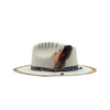Tuluminati Hats | AKUMAL II | Sombrero Hecho A Mano Lana Plana Detalles Bordados Metalicos Gamuza Unisex Hombre Mujer Tulum Mexico Playa Pueblo Magico Moda Elegante Verano Fiesta Diseñador Cowboy Estilo Unico Edicion Limitada Artesanal Mexicana.